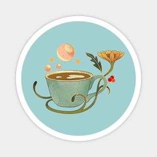 Floral Coffee Cup Magnet